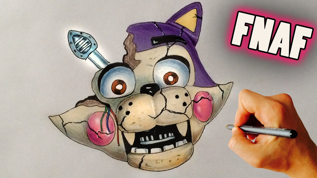 1280x720 How To Draw Withered Toy Candy Cat From Fnaf Fan Game Fnac - Cat Drawing Game