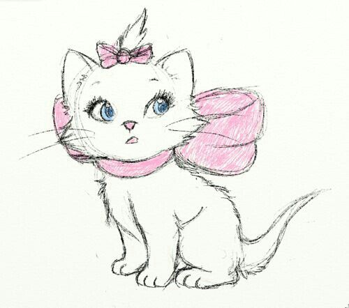 500x442 Cat Drawing Idea New Art Disney Drawings, Kitten Drawing, Art - Cat Drawing Ideas