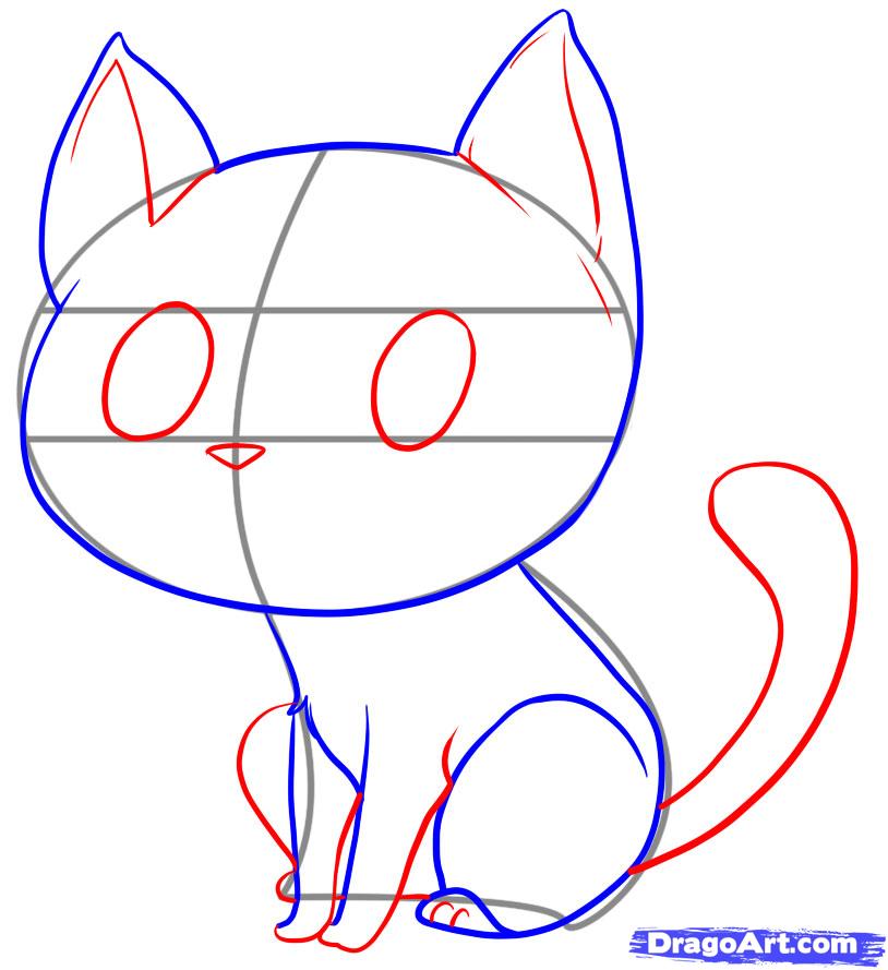 814x889 How To Draw An Easy Cat, Step - Cat Drawing Online
