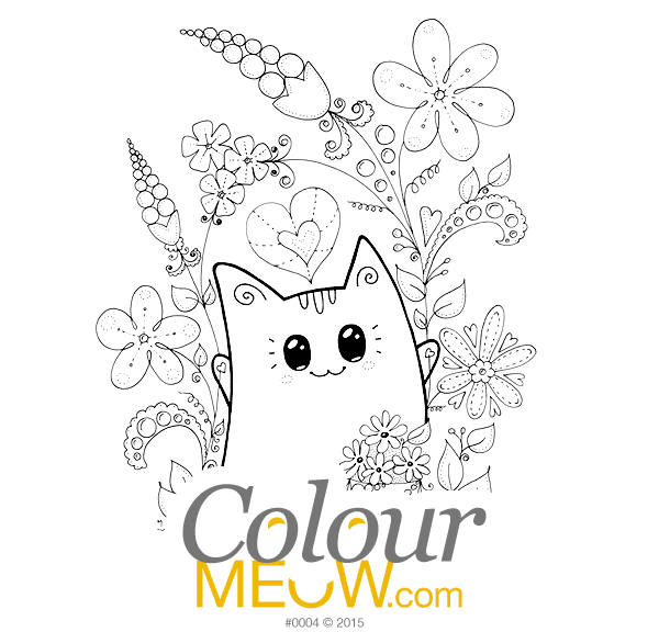 600x576 Colour Meow Cat Colouring Pages Cat Drawings For Adults Anti - Cat Drawing Pages