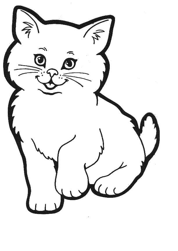 613x863 Kitty Cat Coloring Pages - Cat Drawing Pages