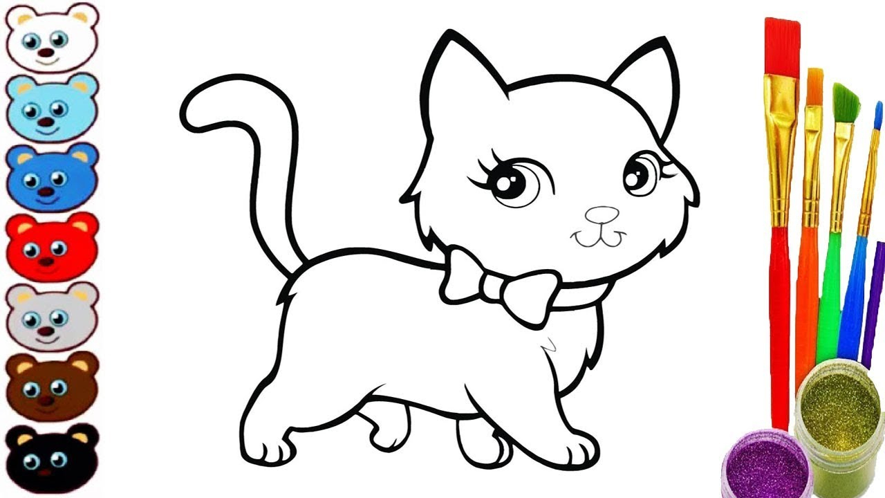 1280x720 Cat Drawing For Kids And Cats Drawing For Kids How To Draw Cat - Cat Drawing Pages