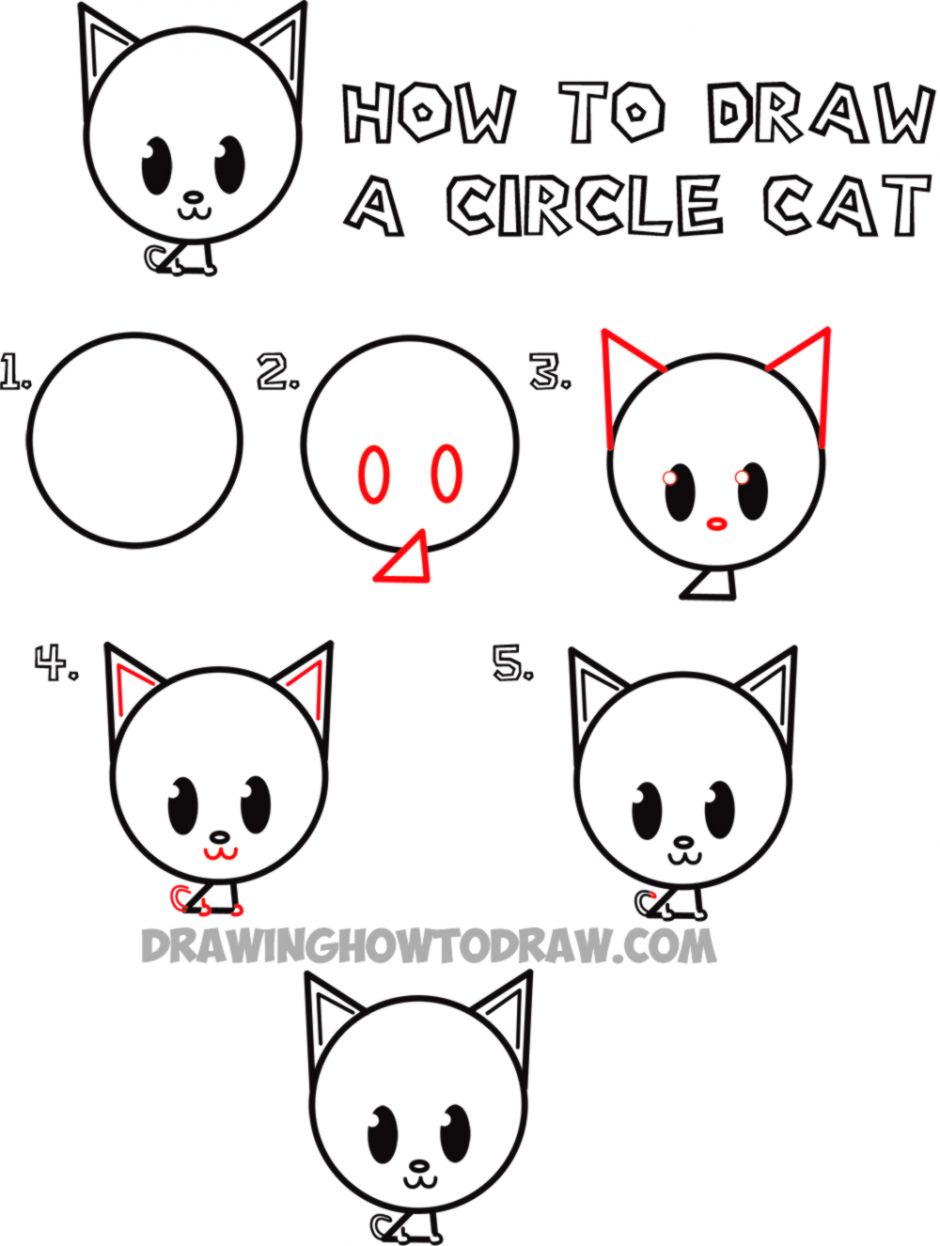 940x1246 Cute Cat Drawings Step - Cat Drawing Step By Step