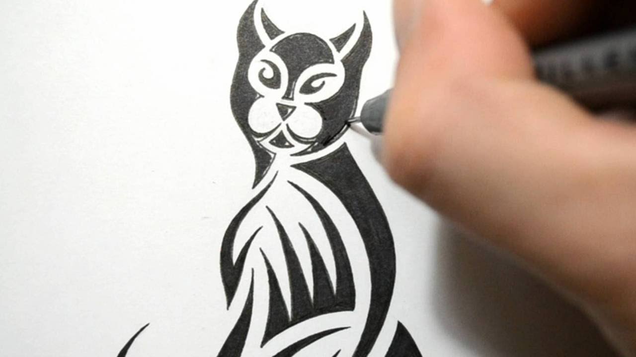 1280x720 How To Draw A Cat - Cat Drawing Tattoo