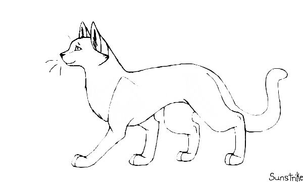 How Do You Draw A Warrior Cat Warrior Cat Template - Cat Drawin...