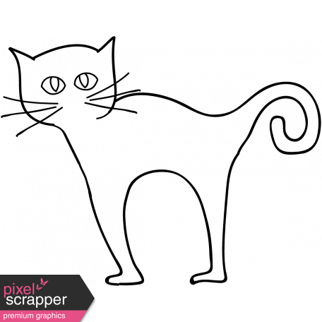 456x456 Cat Doodle Template Graphic - Cat Drawing Template