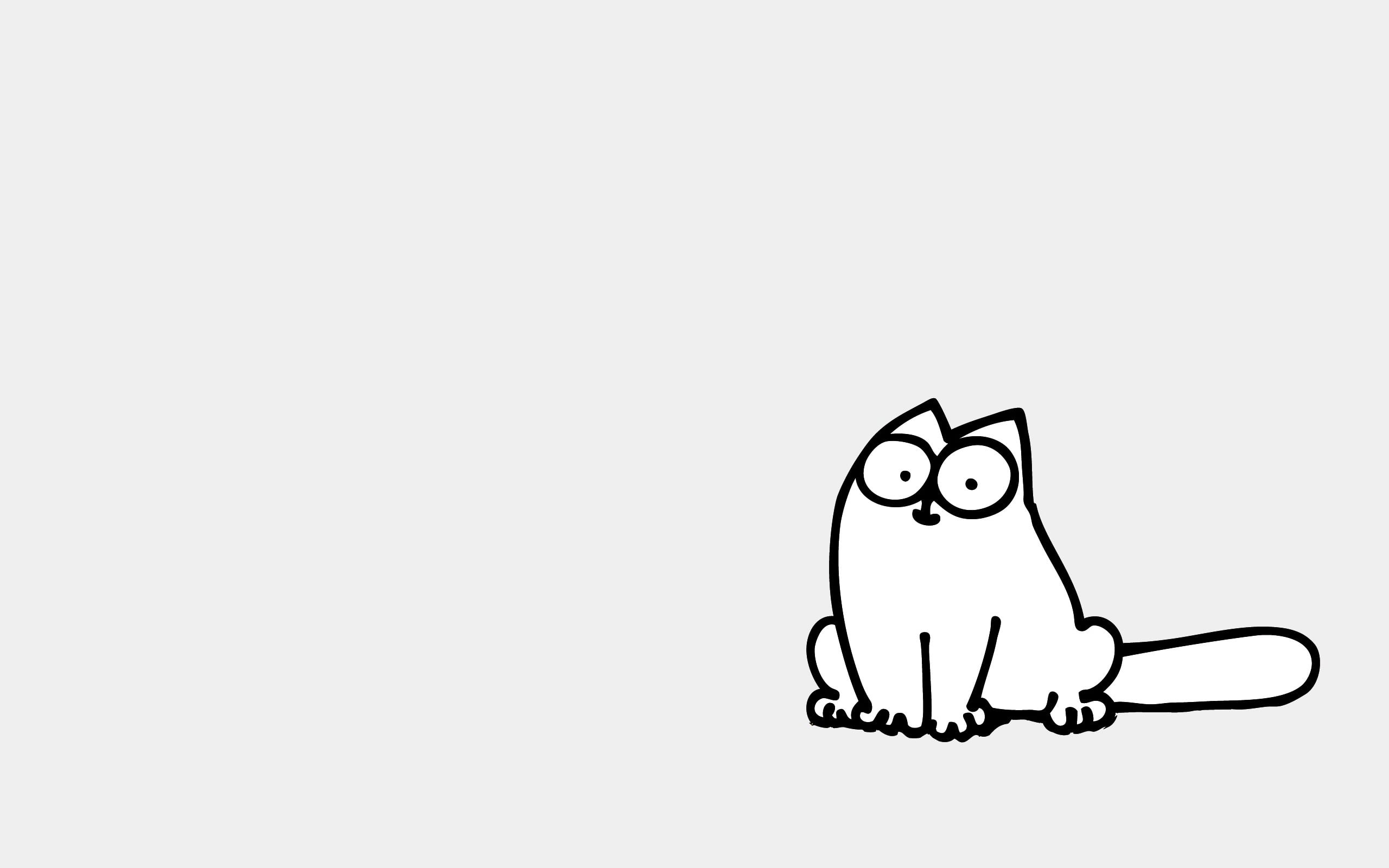 2560x1600 Hd Wallpaper Cat Sticker Illustration, Simon's Cat, Comics - Cat Drawing Wallpaper