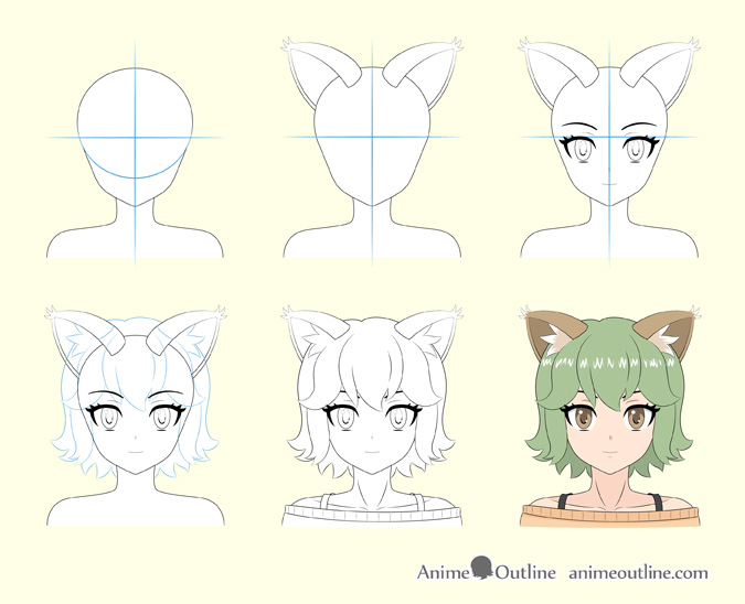 Cat Ears Drawing at PaintingValley.com | Explore collection of Cat Ears ...