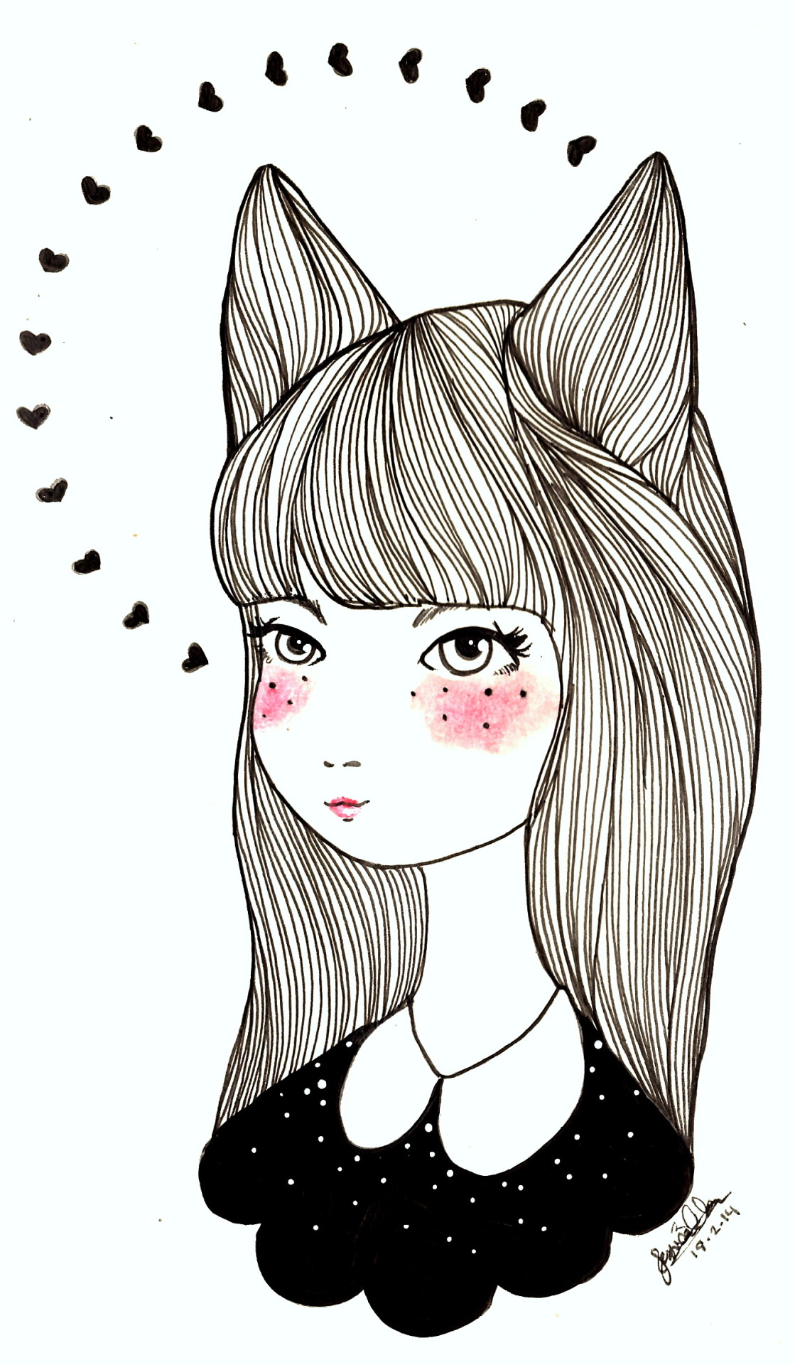 Cat Ears Drawing At Paintingvalley Com Explore Collection Of Cat Ears Drawing