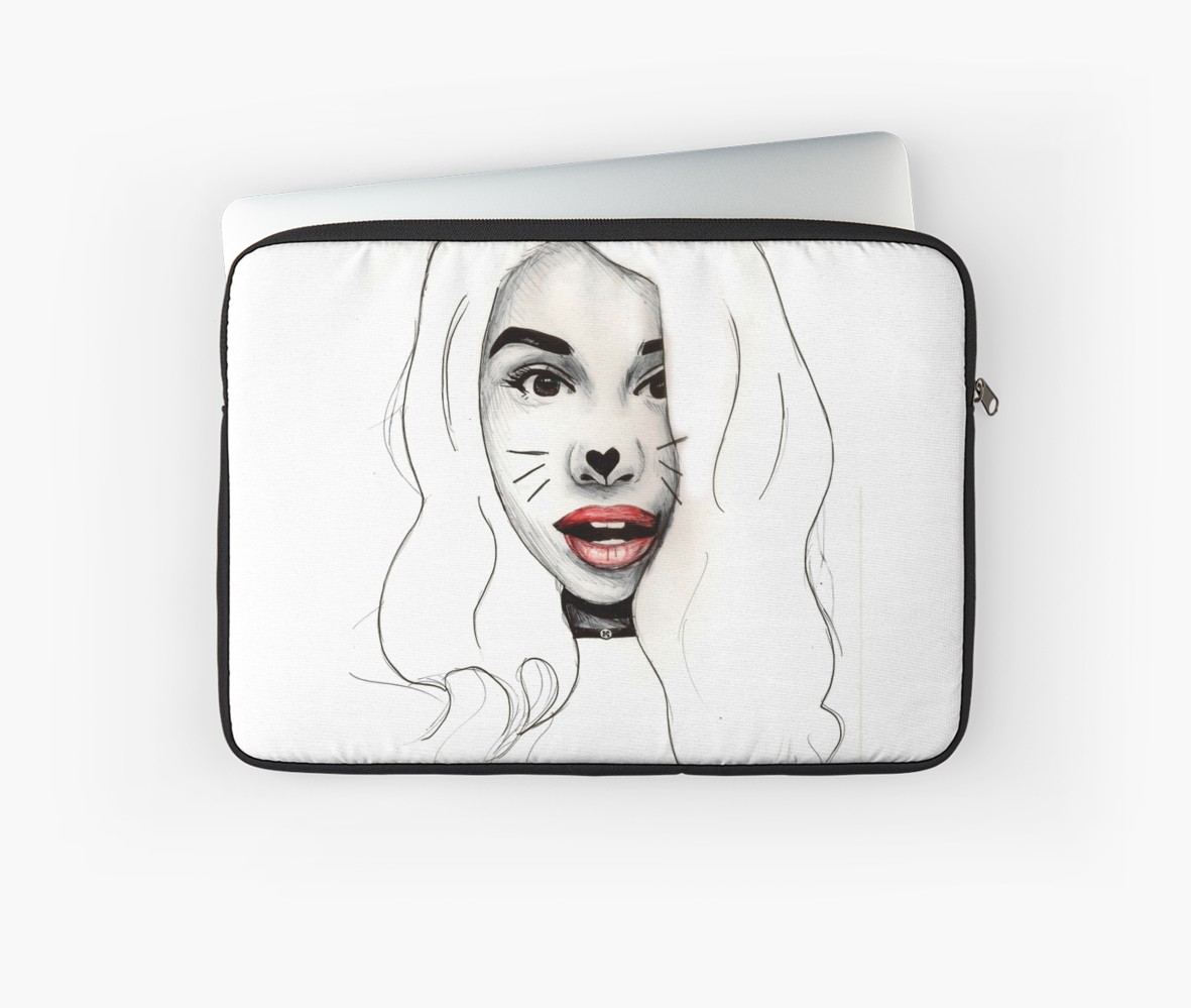 1181x999 alessia cara drake cat ears drawing art laptop sleeves - Cat Ears Drawing