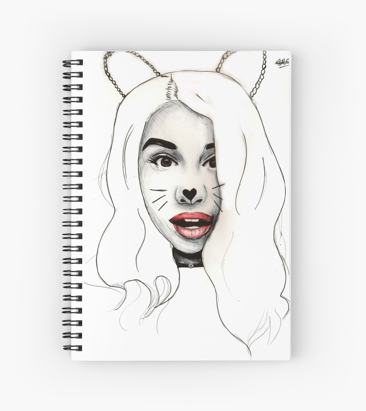 1171x1313 Alessia Cara Drake Cat Ears Drawing Art Spiral Notebooks - Cat Ears Drawing