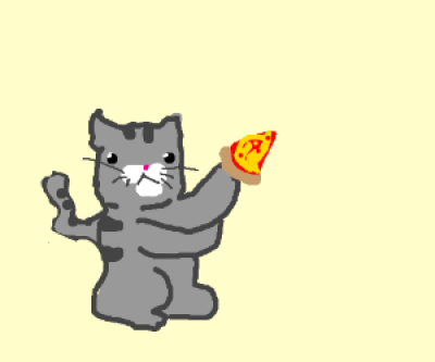 400x333 download free png a cat eating pizza drawing - Cat Eating Drawing