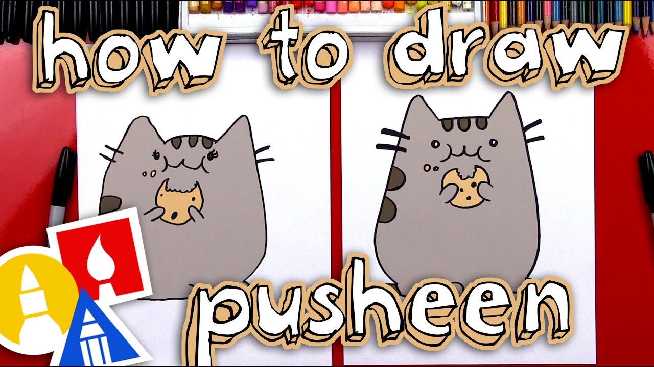 1280x720 how to draw the pusheen cat eating a cookie giveaway - Cat Eating Drawing