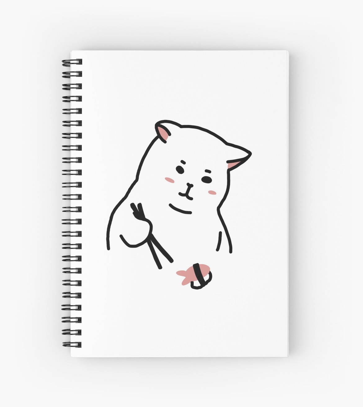 1171x1313 cat eating sushi spiral notebooks - Cat Eating Drawing