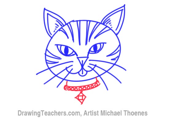 550x384 How To Draw A Cartoon Cat Face - Cat Face Drawing
