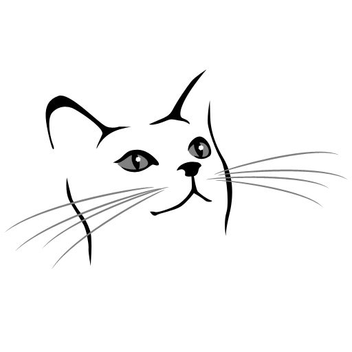 512x512 Simple Drawing Of A Cat Face I Want To Do This But In Real Detail - Cat Face Drawing Cartoon