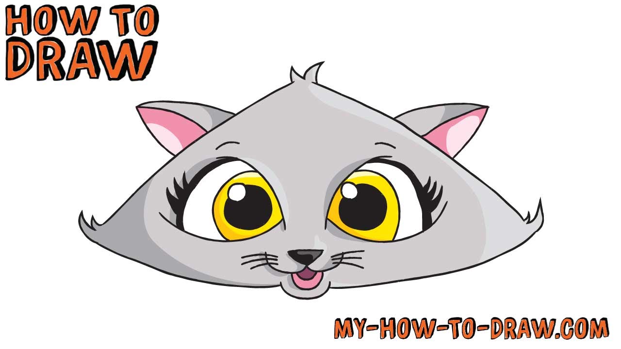 1280x720 How To Draw A Cute Cat Face - Cat Face Drawing Images