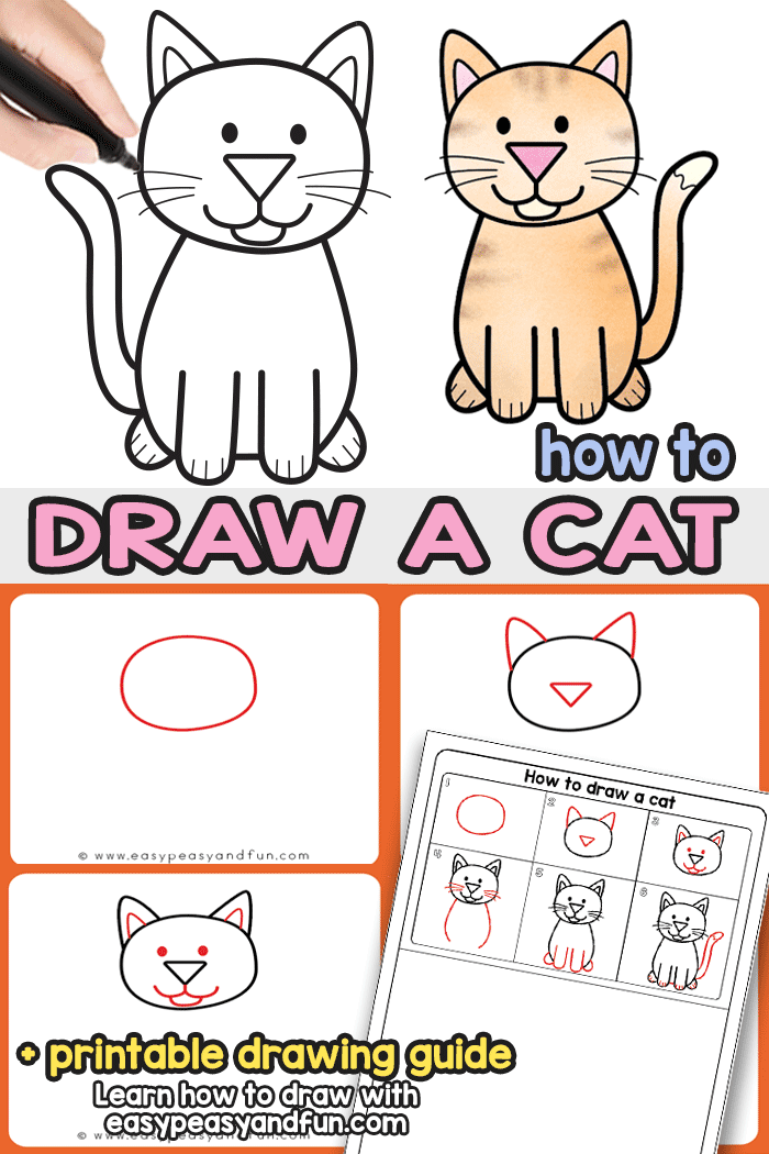 700x1050 How To Draw A Cat - Cat Face Drawing Tutorial
