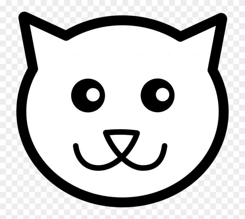 840x753 Cat Face Coloring - Cat Face Line Drawing