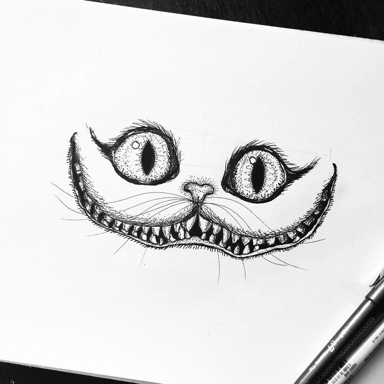 1334x1334 Cheshire Cat - Cat From Alice In Wonderland Drawing