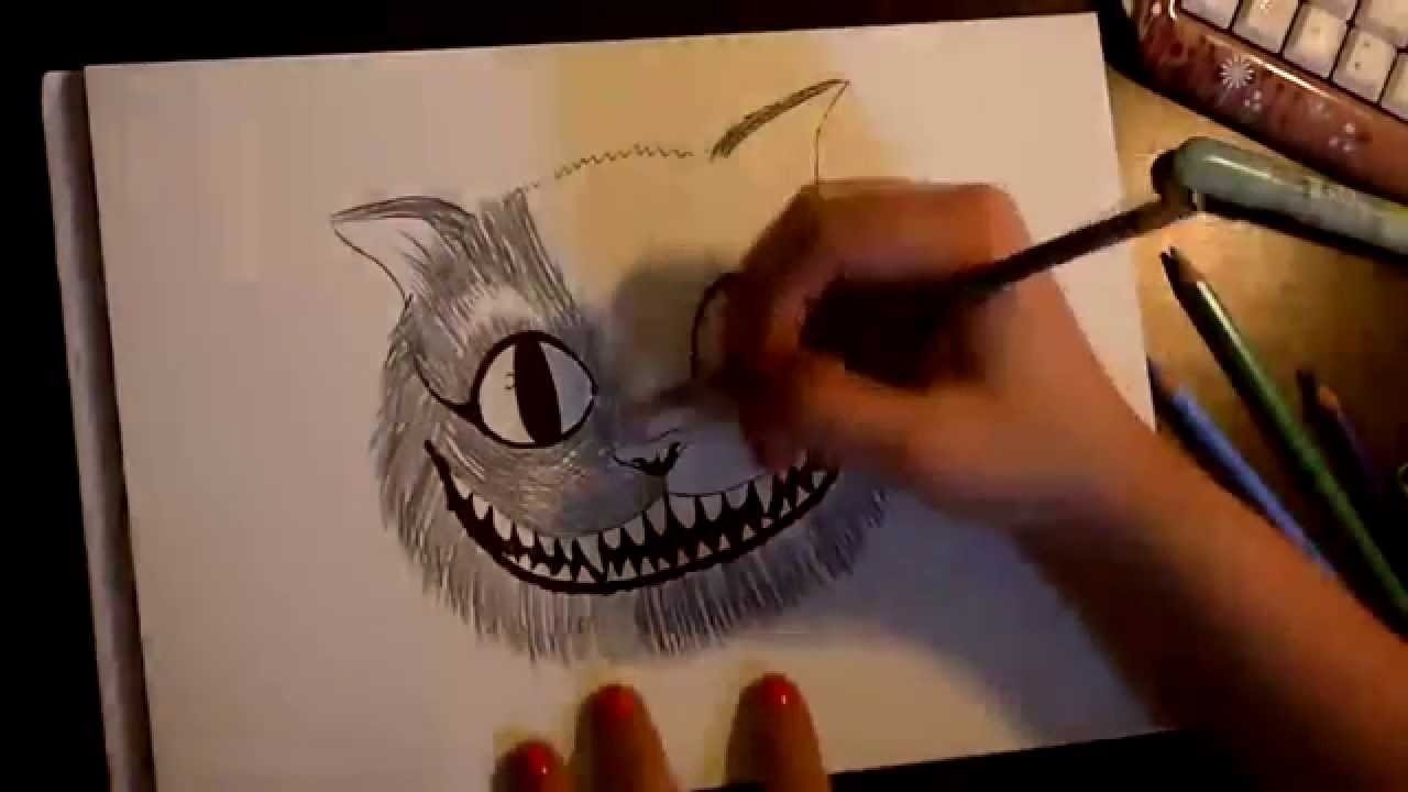 1280x720 Draw The Cheshire Cat - Cat From Alice In Wonderland Drawing