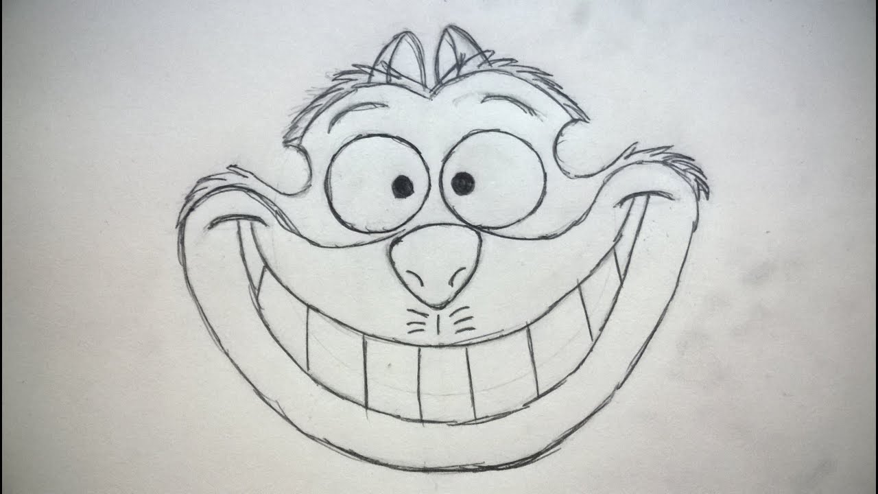 1280x720 How To Draw The Cheshire Cat From Alice In Wonderland - Cat From Alice In Wonderland Drawing
