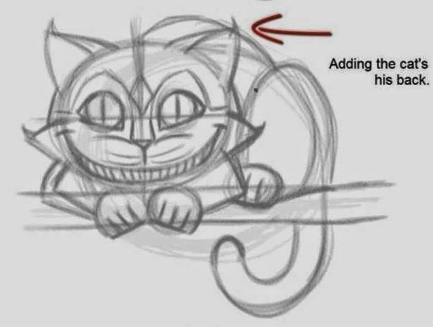 612x462 How To Draw The Cheshire Cat Easily - Cat From Alice In Wonderland Drawing