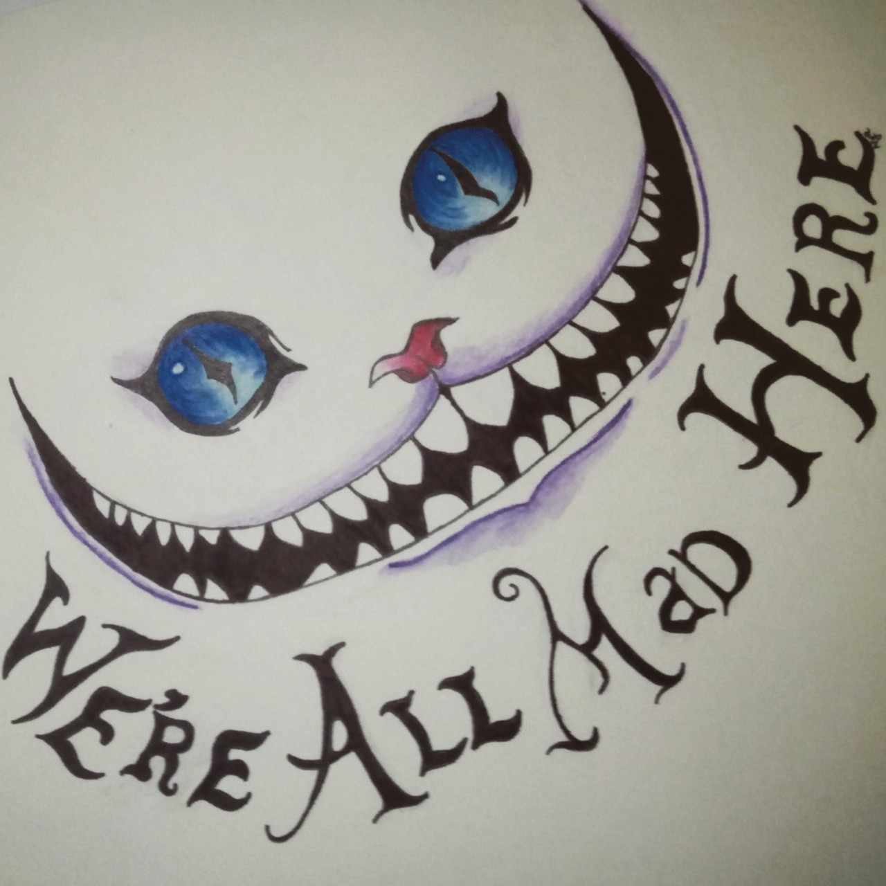 1280x1280 Alice In Wonderland, Blue Eyes, Cat, Cheshire Cat, Drawing - Cat From Alice In Wonderland Drawing