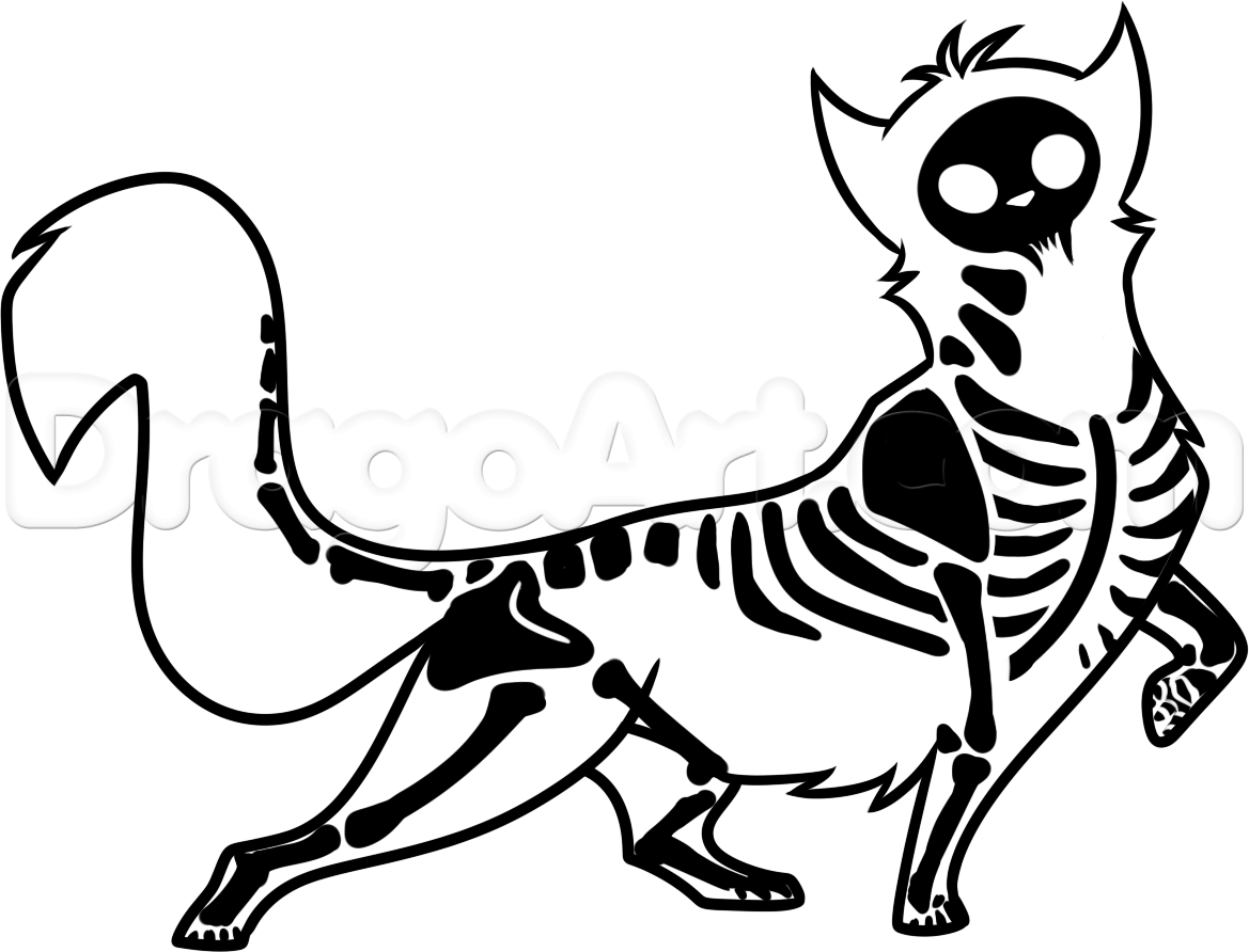 1169x892 how to draw a halloween cat, step - Cat Halloween Drawing