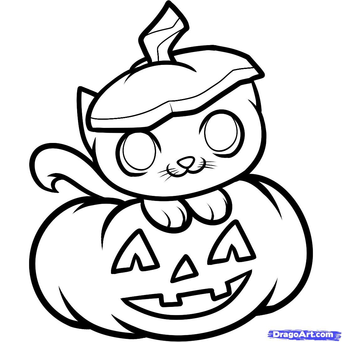 1091x1091 how to draw a halloween cat, halloween cat step how to draw - Cat Halloween Drawing