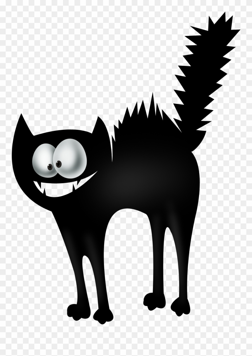 880x1243 Cat Clip Art Hd - Cat Halloween Drawing