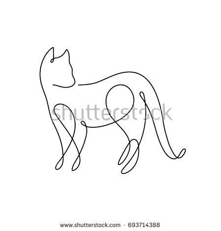 450x470 De Recherche D'images Pour One Line Drawing Cat - Cat Head Line Drawing