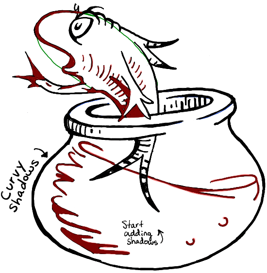 550x562 How To Draw The Fish From The Cat In The Hat Dr Seuss Book - Cat In The Hat Drawing