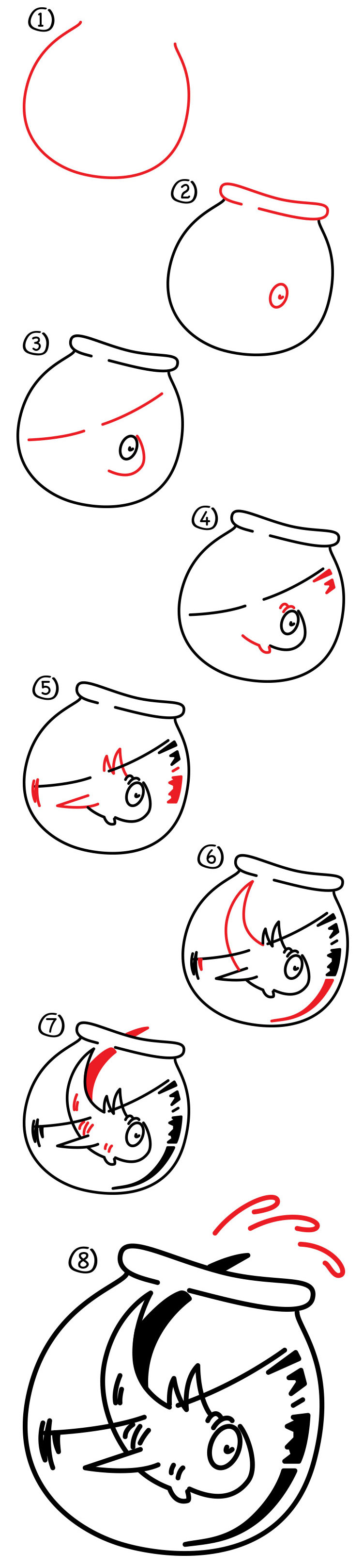 750x3231 how to draw fish from the cat in the hat - Cat In The Hat Hat Drawing