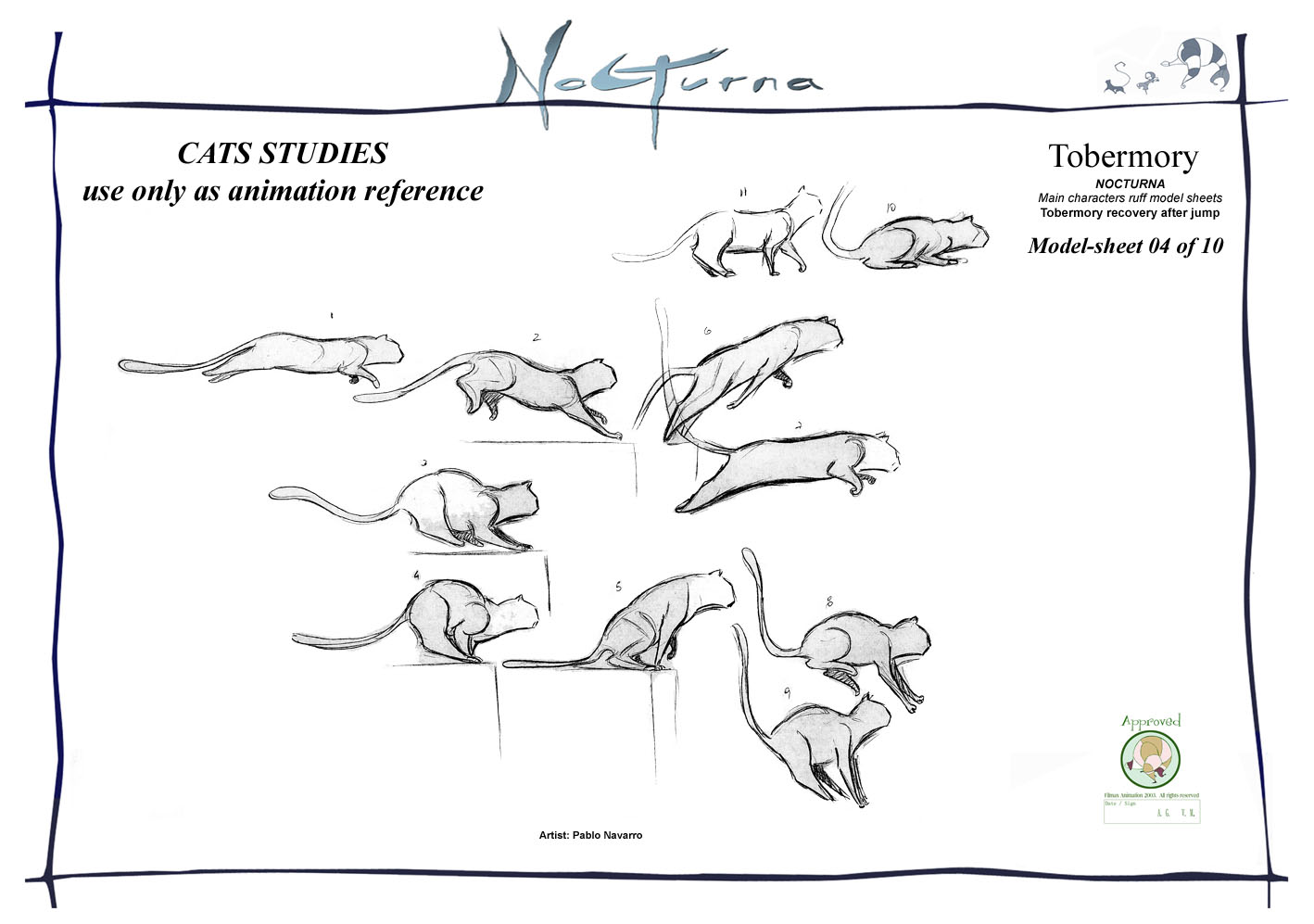 1418x997 Nocturna Cat Shepherd And Cats Studies Pablo Navarro Animation Blog - Cat Jumping Drawing