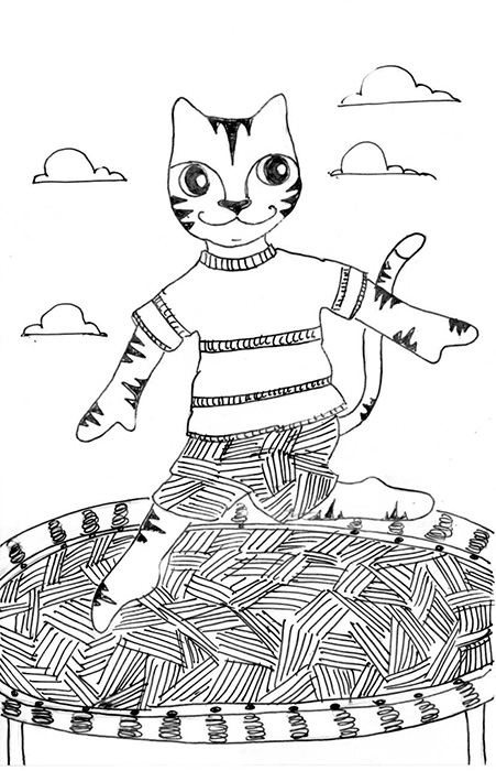 451x700 what a cat! jumping high! the crafty sisters - Cat Jumping Drawing