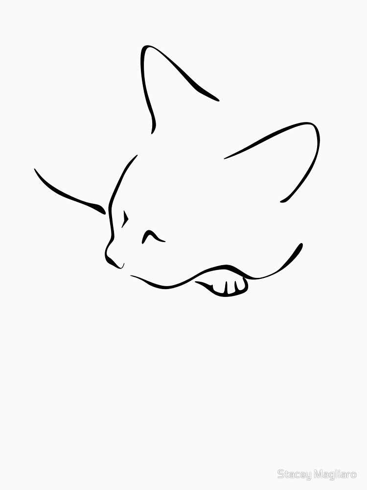 750x1000 Minimalist Cat Line Art Drawing T Shirt - Cat Line Drawing