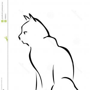 300x300 Stock Illustration Cat Doodle Drawing Vector White Background Set - Cat Line Drawing