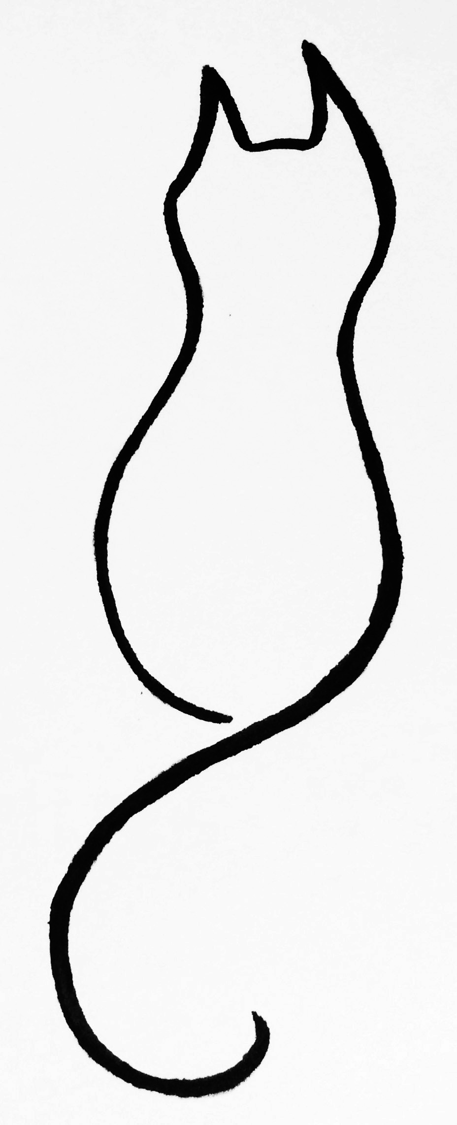 928x2284 Cat Line Art Free Download Clip Art - Cat Line Drawing Clip Art