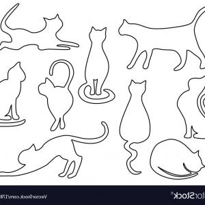 300x300 Cat One Line Drawing Vector Soidergi - Cat Line Drawing Clip Art