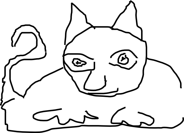 600x434 Mad Cat Line Drawing Clip Art - Cat Line Drawing Clip Art