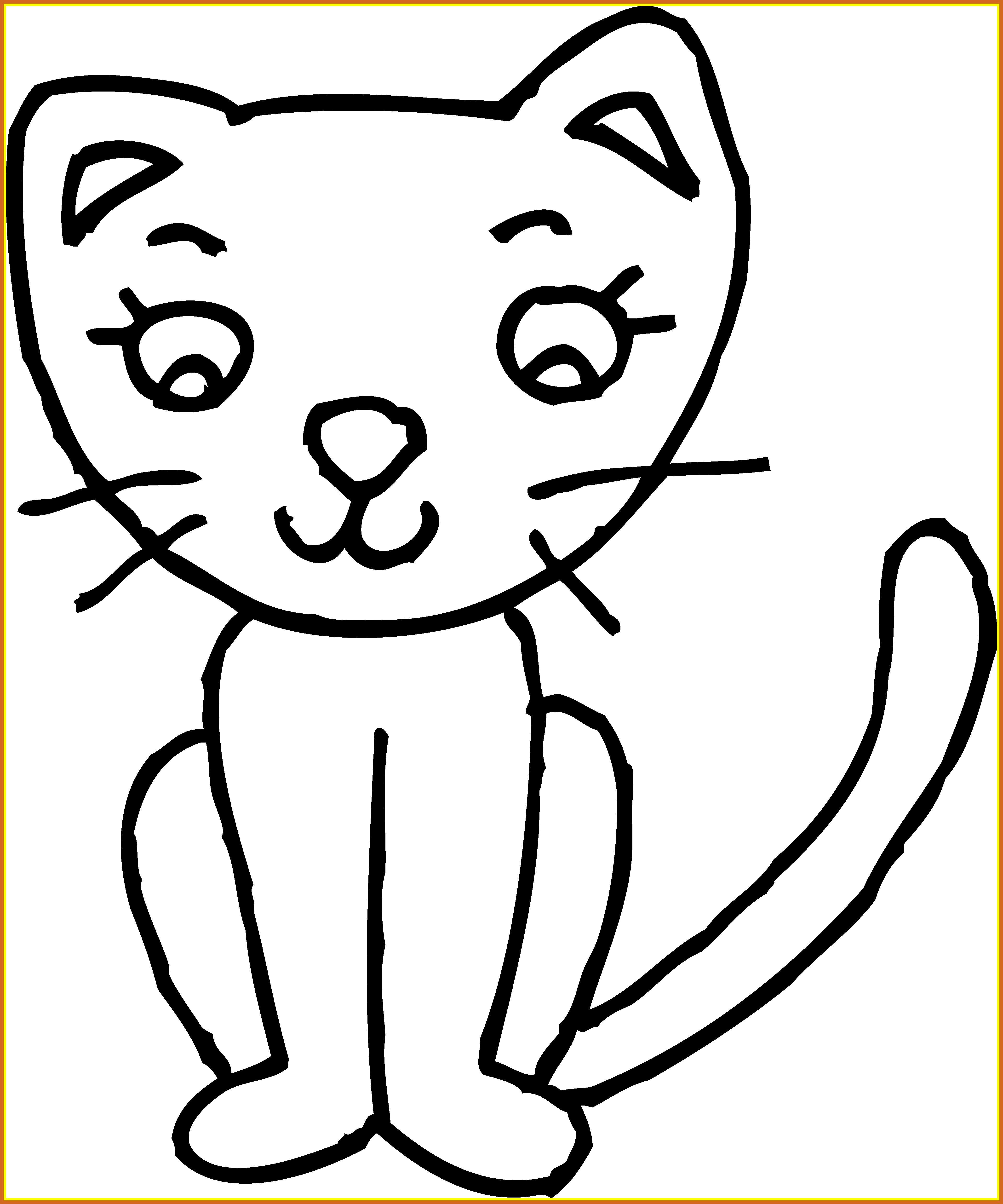 4187x5025 Simple Cat Picture Library Download - Cat Line Drawing Clip Art