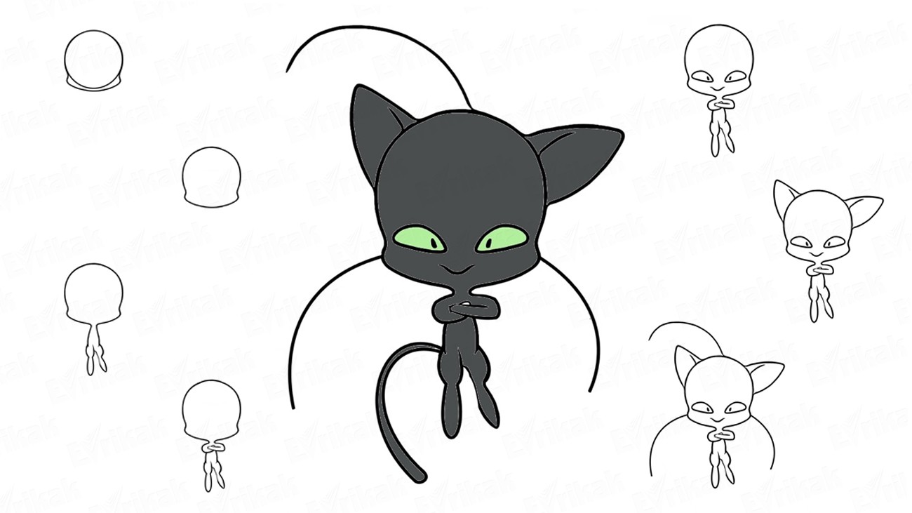 1300x731 how to draw plagg from the cartoon miraculous tales of ladybug - Cat Noir Drawing