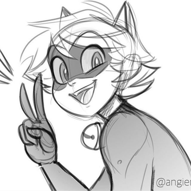 640x640 quick cool down sketch of chat noir, just in time - Cat Noir Drawing