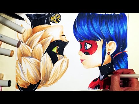 480x360 speed drawing ladybug and chat noir - Cat Noir Drawing