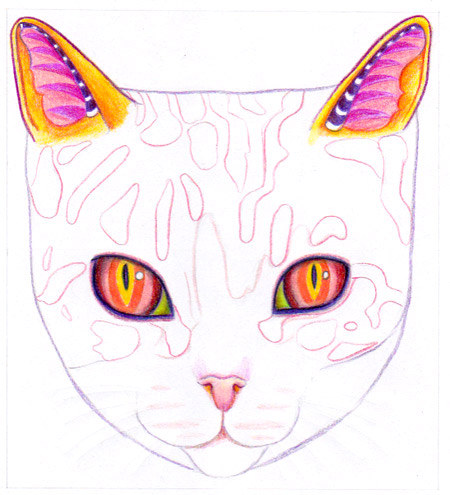 450x495 How To Draw A Cat Learn How To Create A Unique Colorful Cat - Cat Nose Drawing