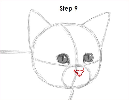 500x387 How To Draw A Kitten - Cat Nose Drawing