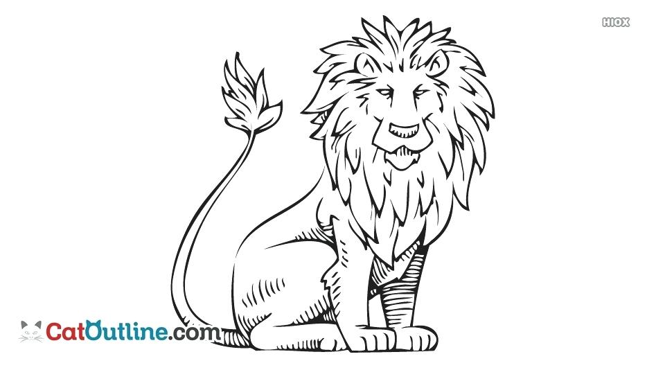 934x534 Lion Drawing Outline Drawing Cat Outline Pictures Images Lion - Cat Outline Drawing