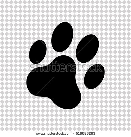 450x470 Cat Paw Vector Print Black Icon Stock Shutterstock - Cat Paw Print Drawing