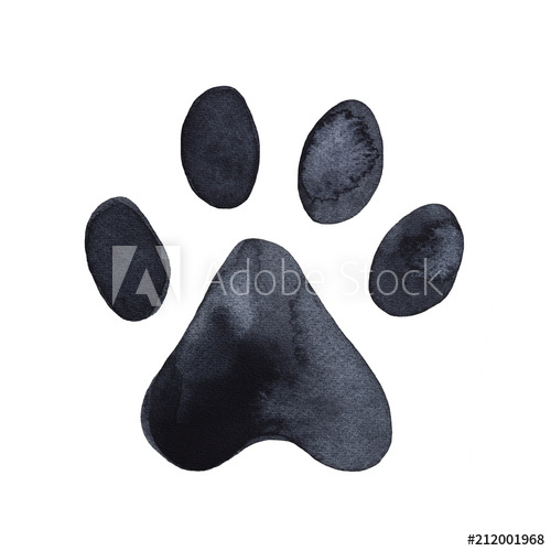 500x500 Dog Or Cat Paw Print Graphic Illustration Cute Animal Element - Cat Paw Print Drawing